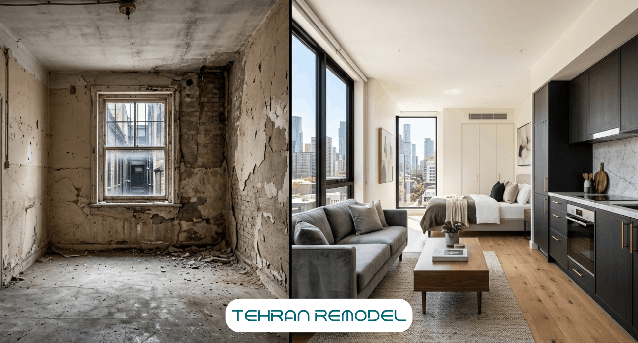بازسازی خانه آپارتمان در سعادت اباد