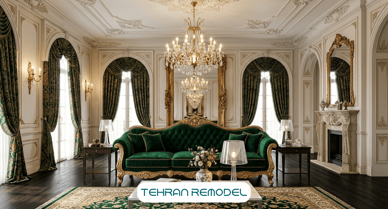 طراحی دکوراسیون نشیمن به سبک باروک